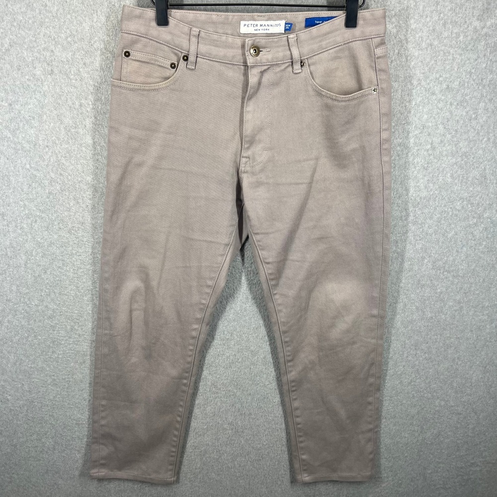 Peter Manning Travel Jeans Mens 30W 25L Gray Slim Fit Stretch Denim EUC